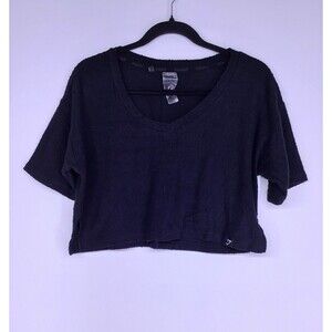 Gym Shark Black Textured‎ Crop Top Women's Size Small
